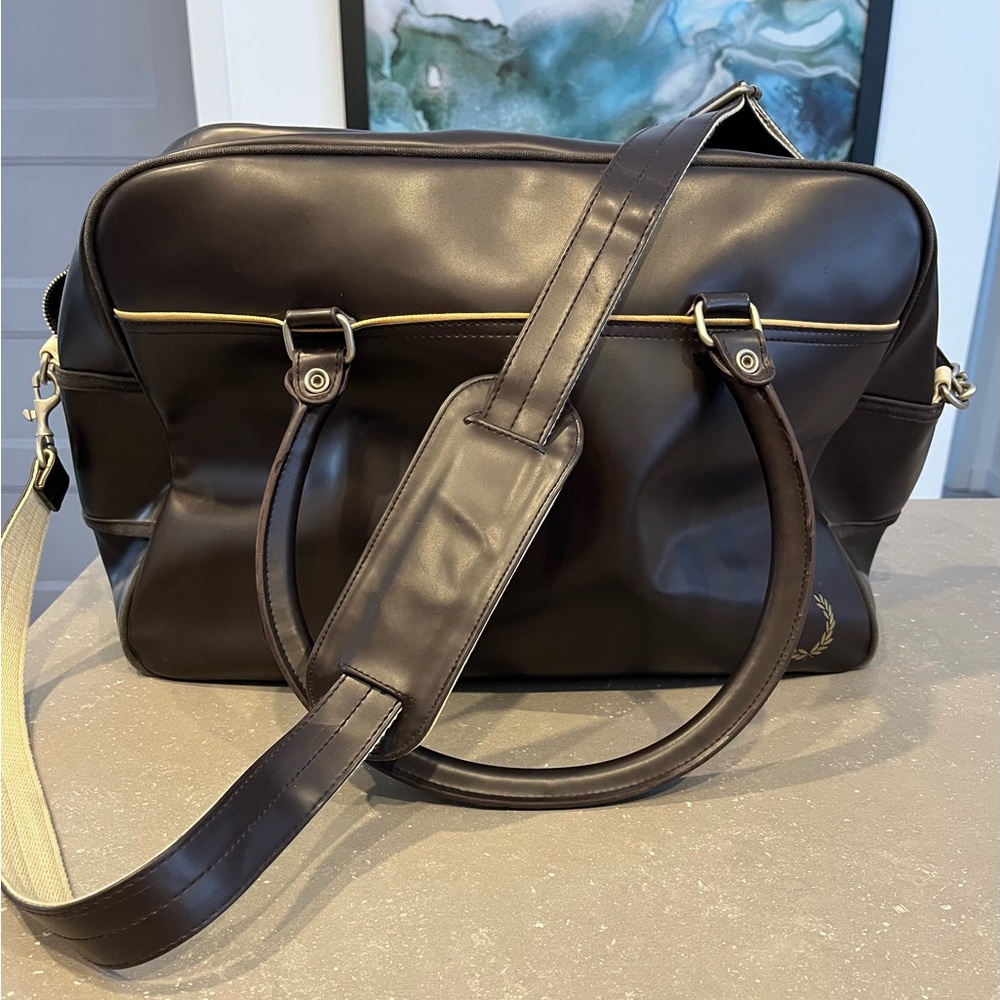 Fred Perry Dark Brown Leather Men's Bag - Picture 2 of 5